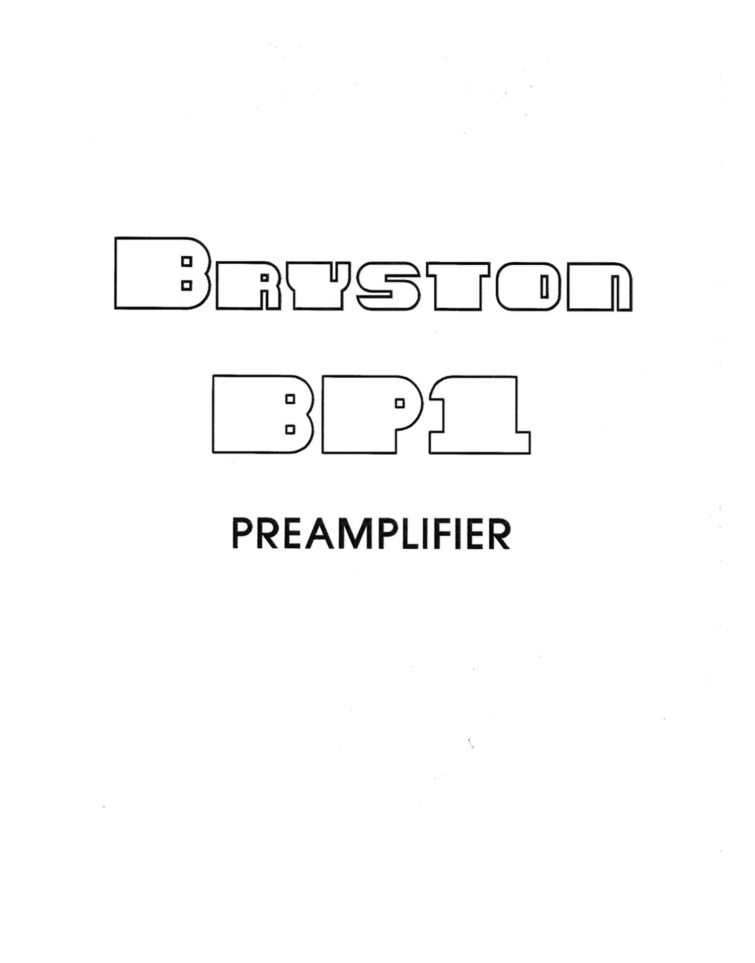 bryston bp 1 owners manual