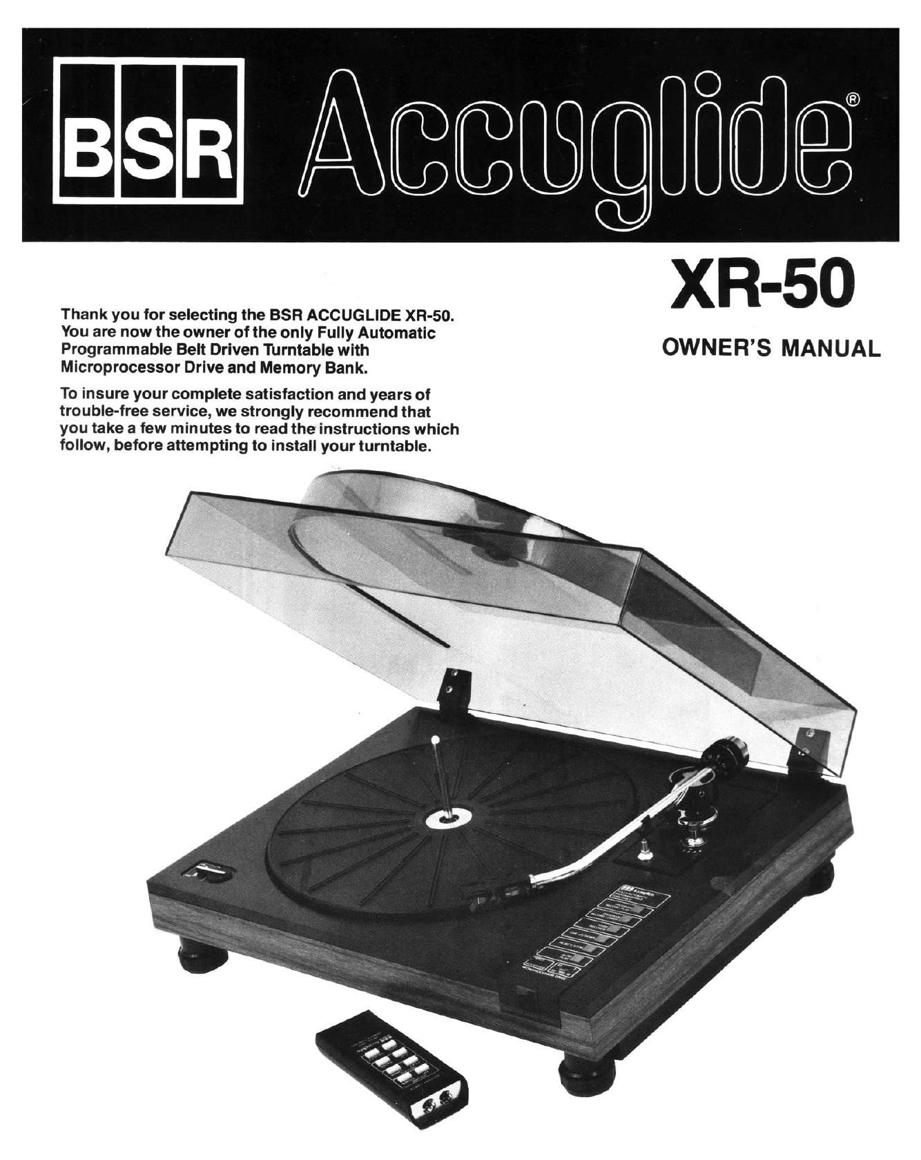 bsr accuglide xr 50 owners manual