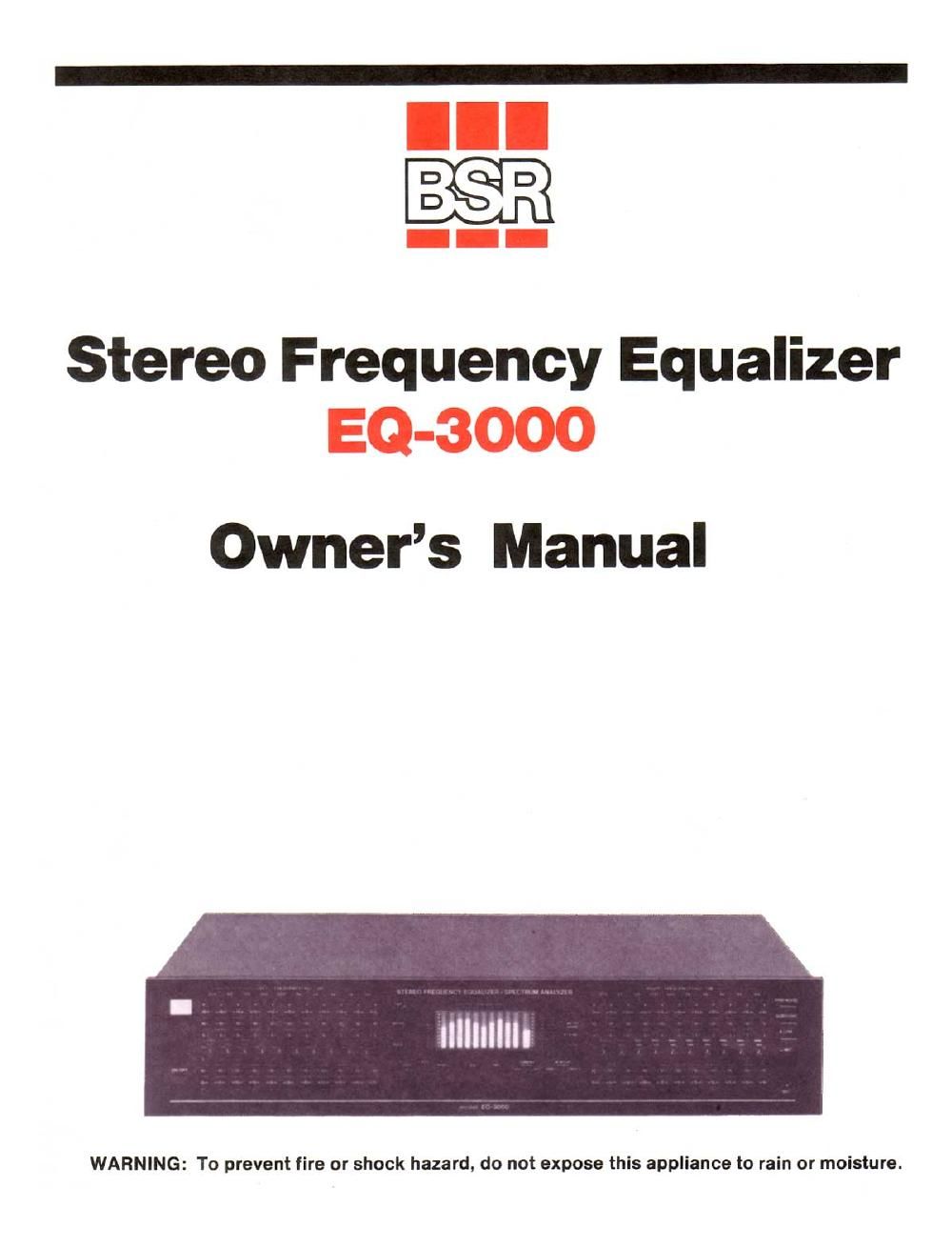 bsr eq 3000 owners manual