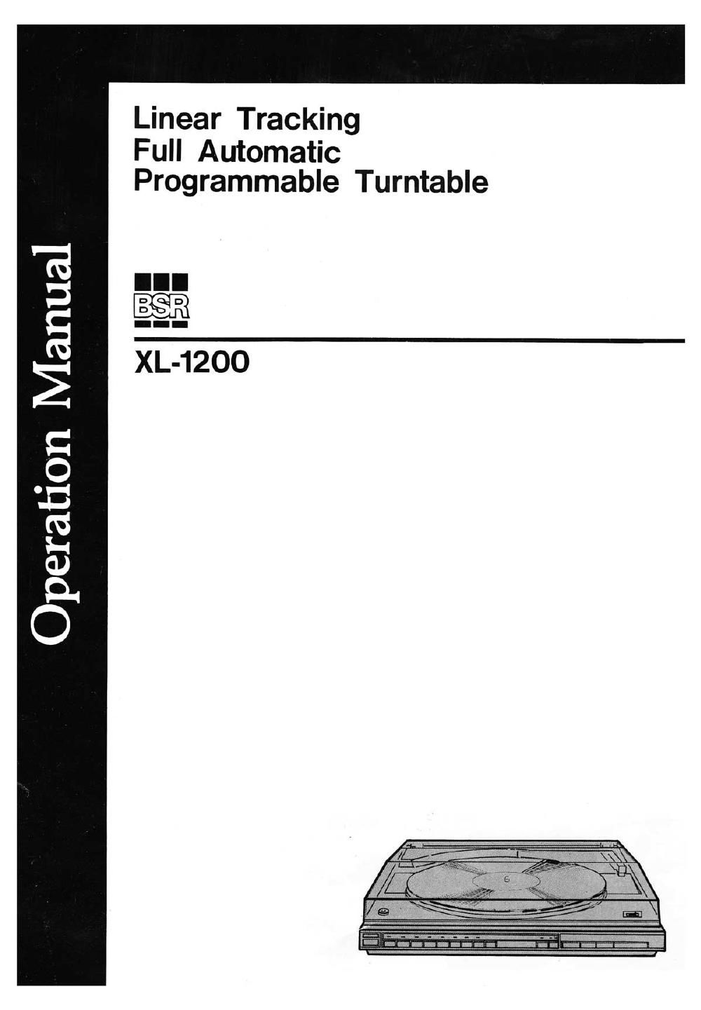 bsr xl 1200 owners manual