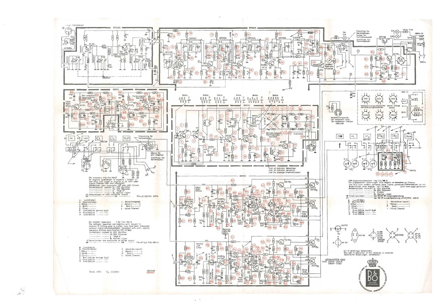 Bang Olufsen Beomaster 1000 Schematic 2