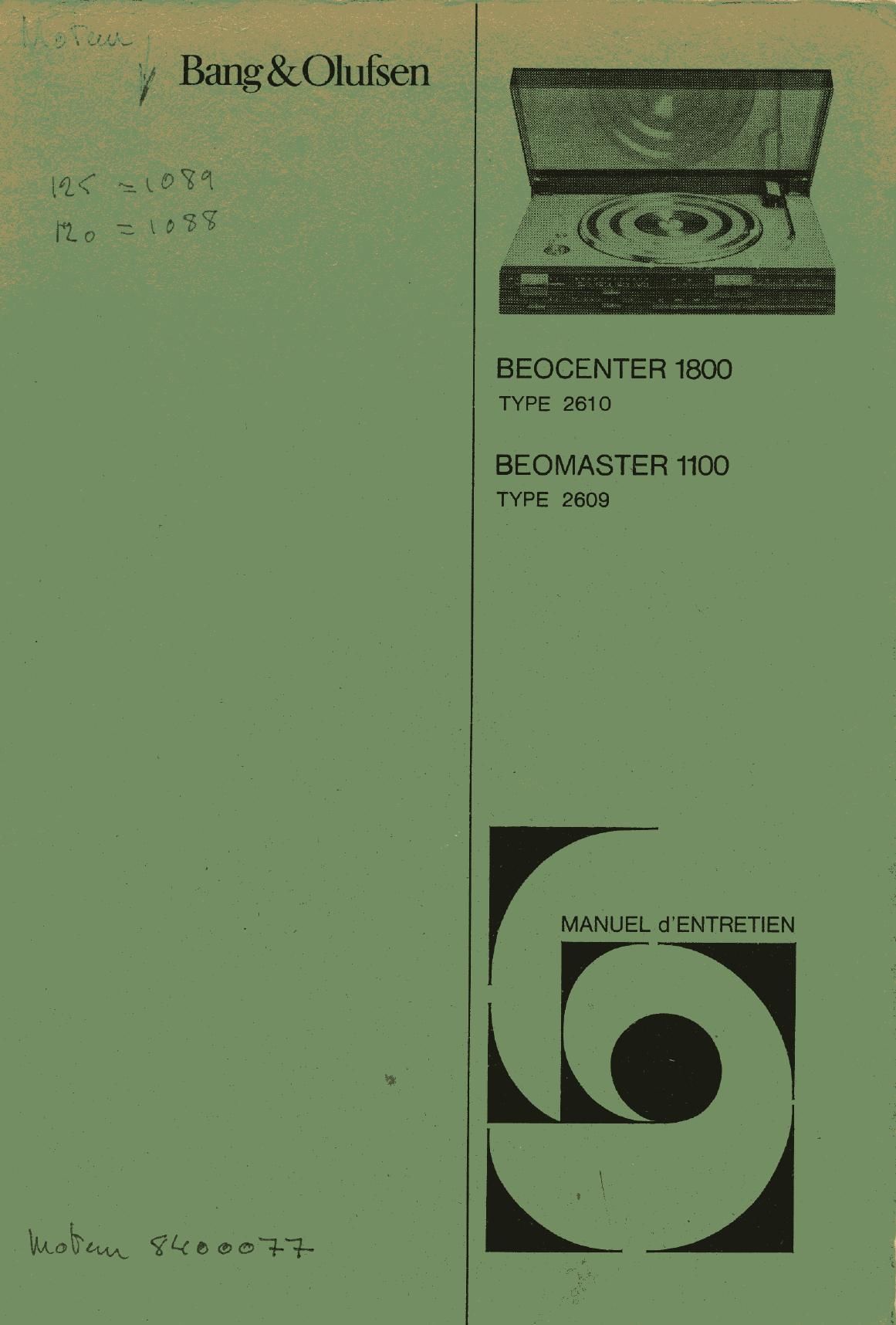 Bang Olufsen Beomaster 1100 Schematic