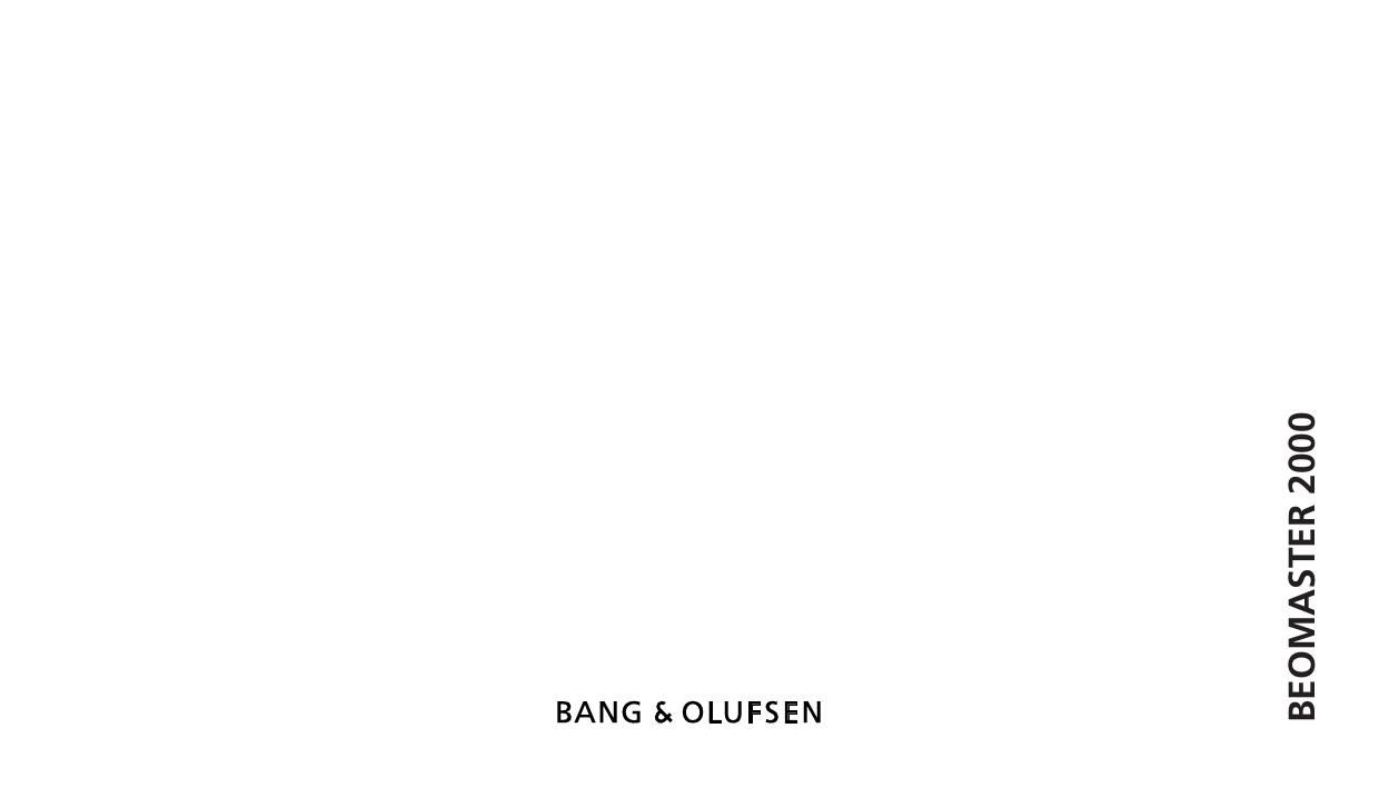 Bang Olufsen Beomaster 2000 Owners Manual