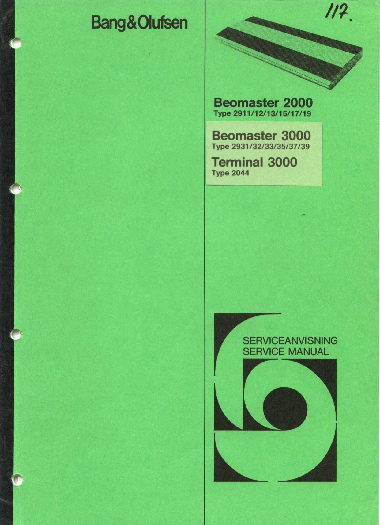 Bang Olufsen Beomaster 3000 Service Manual