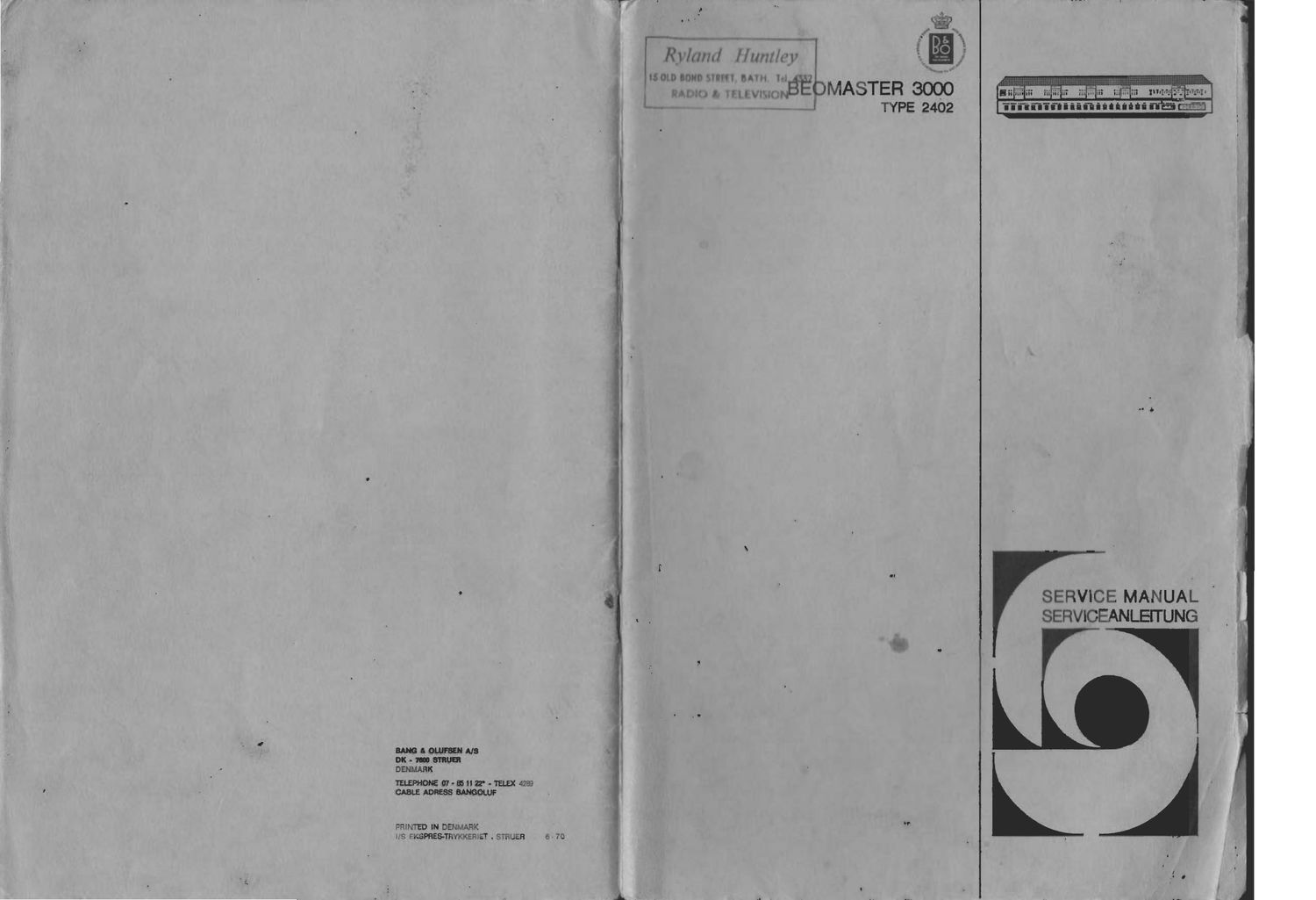 Bang Olufsen Beomaster 3000 Mk2 Service Manual