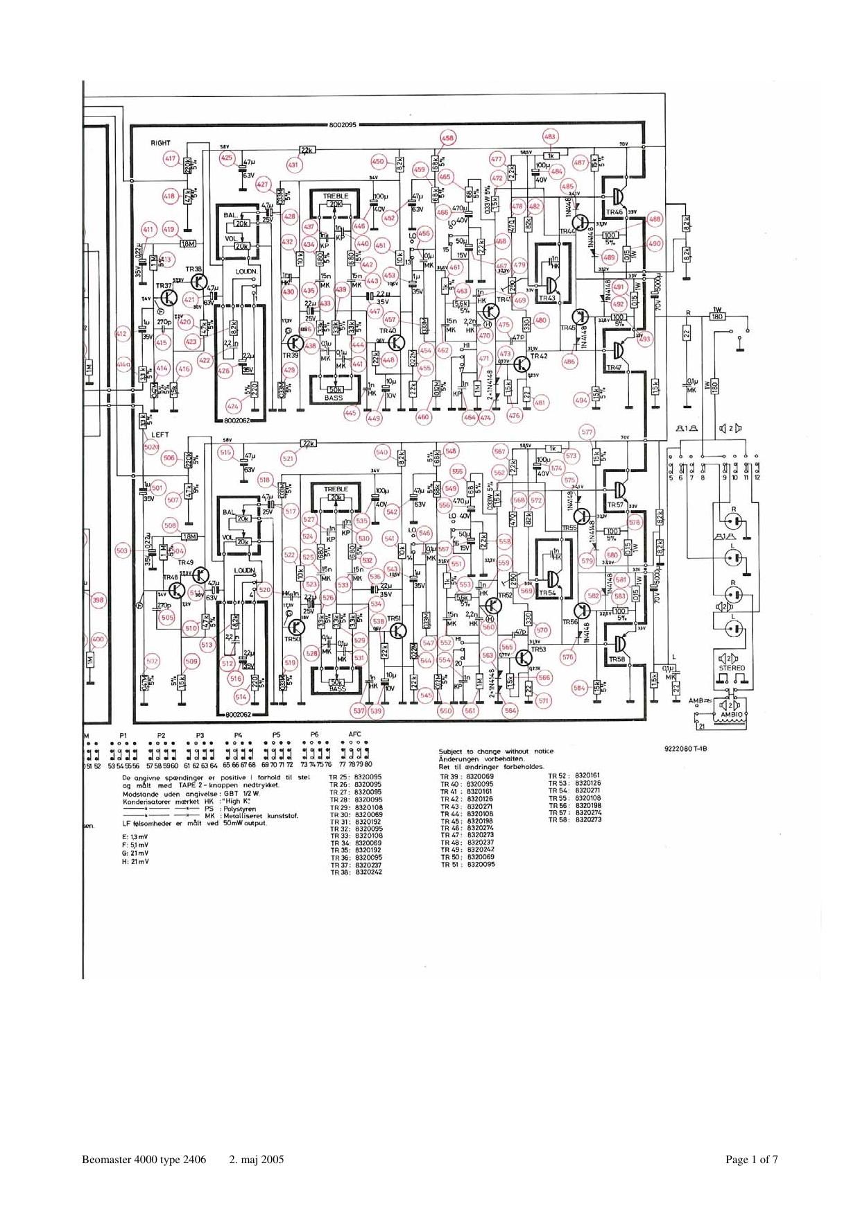 Bang Olufsen Beomaster 4000 Schematic