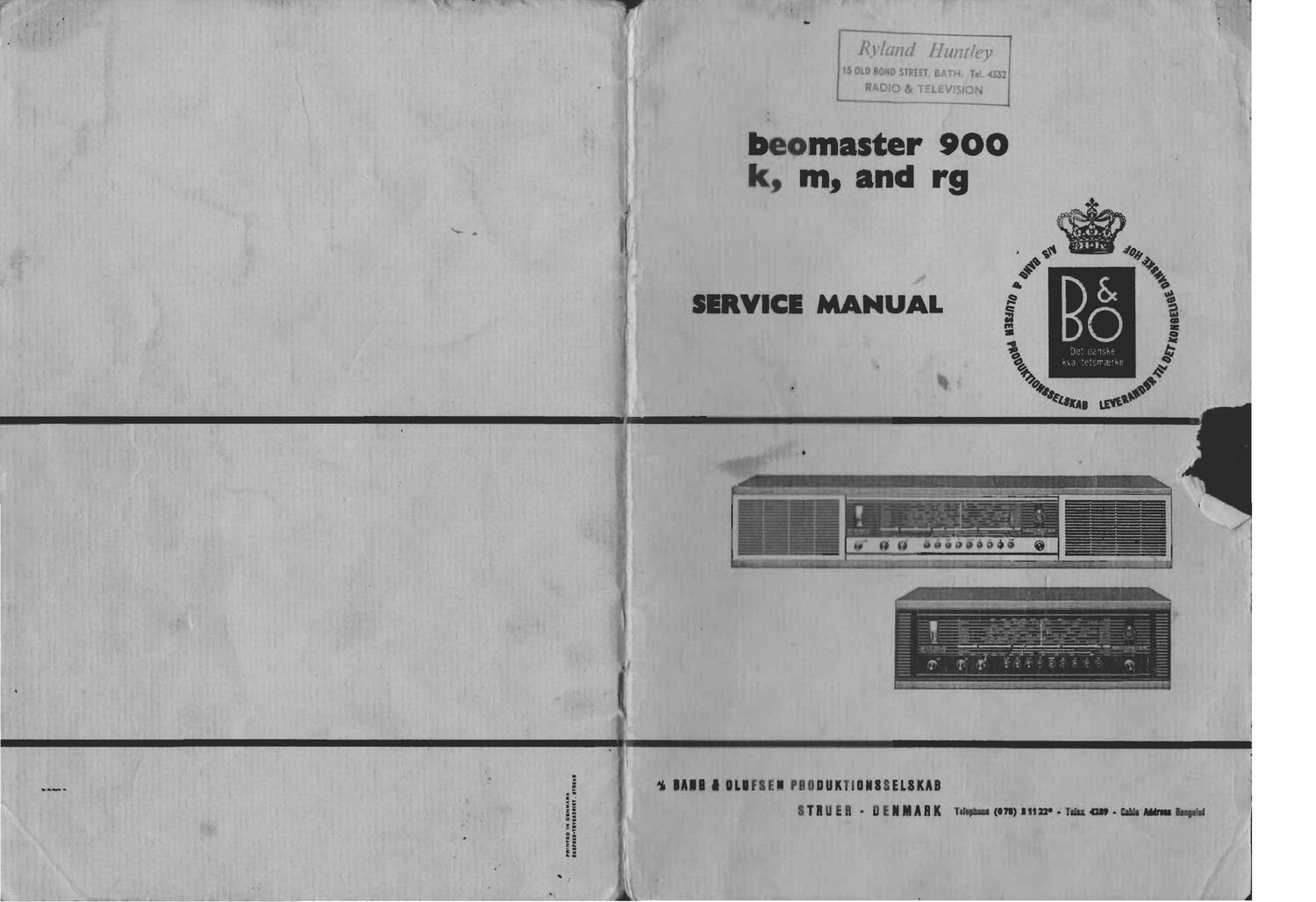 Bang Olufsen Beomaster 900 Service Manual