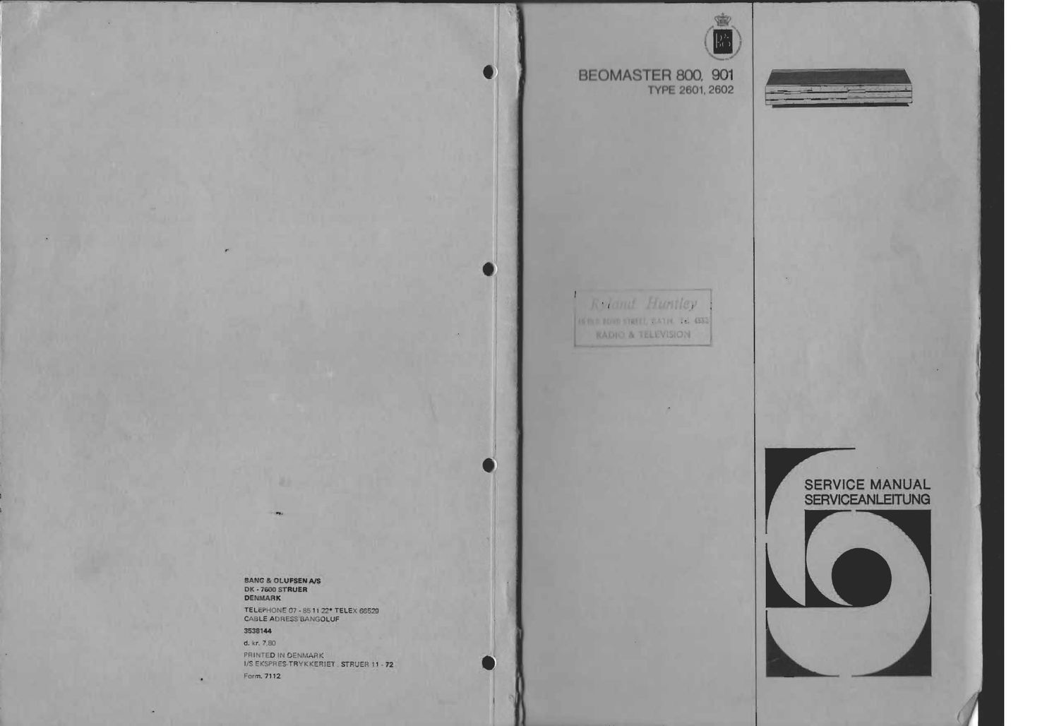Bang Olufsen Beomaster 901 Service Manual