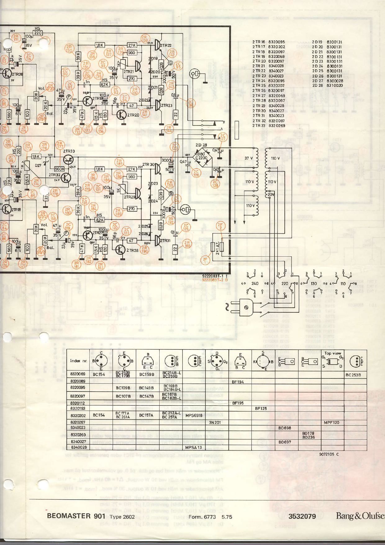 Bang Olufsen Beomaster 901 Mk2 Schematic