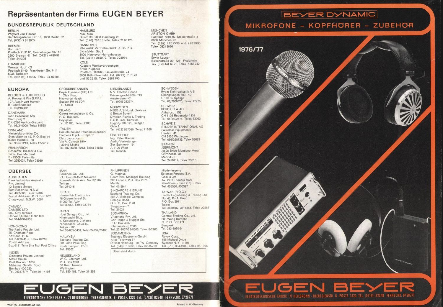 beyerdynamic 1976 77 Katalog