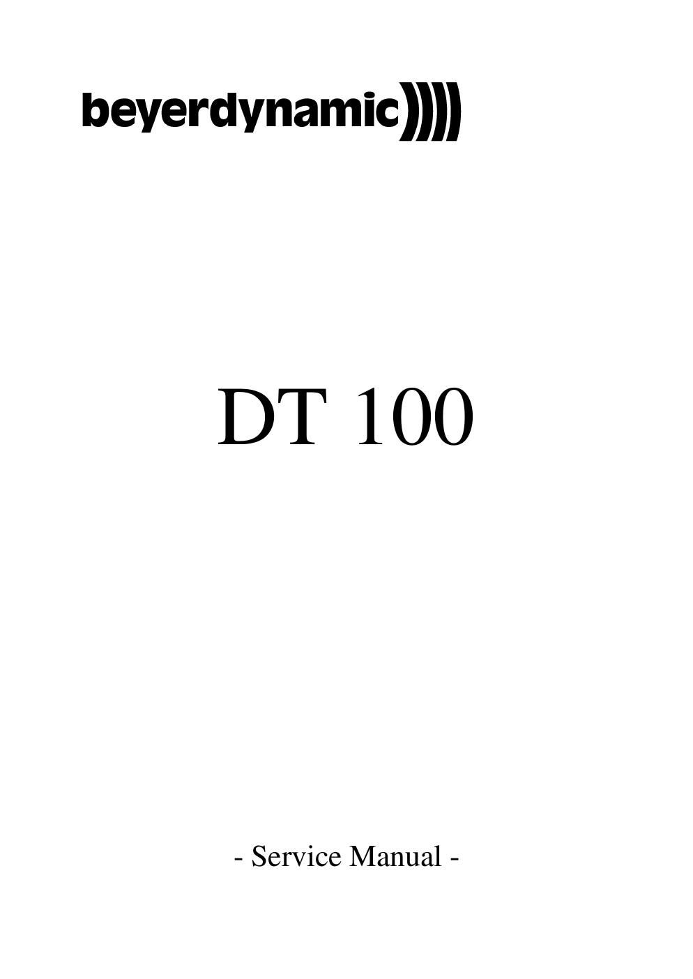 beyerdynamic dt 100 service manual