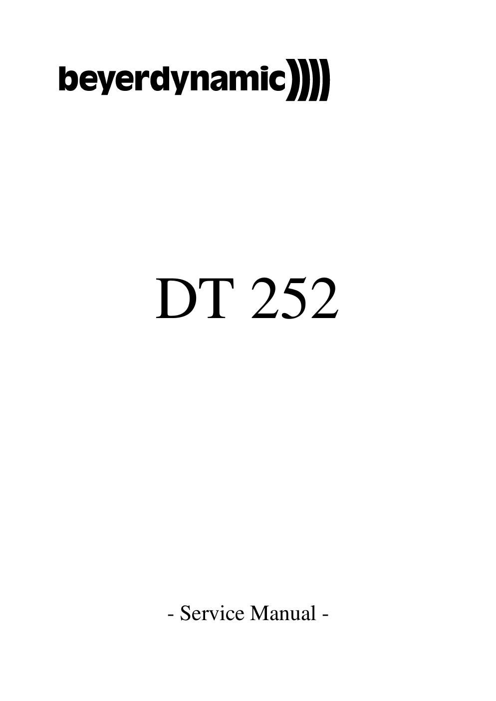 beyerdynamic dt 252 service manual