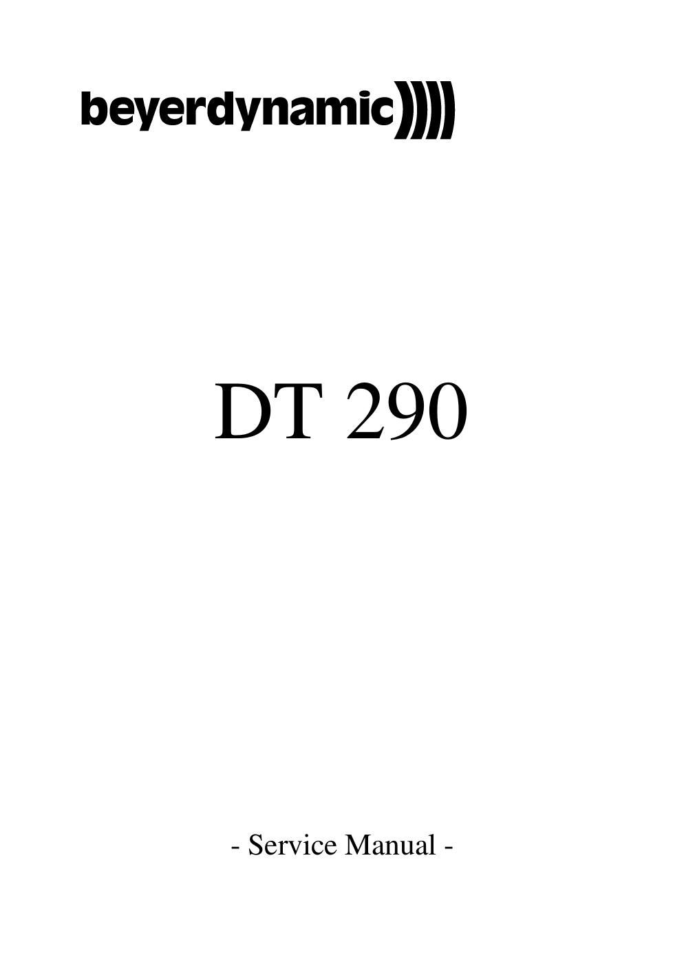 beyerdynamic dt 290 service manual