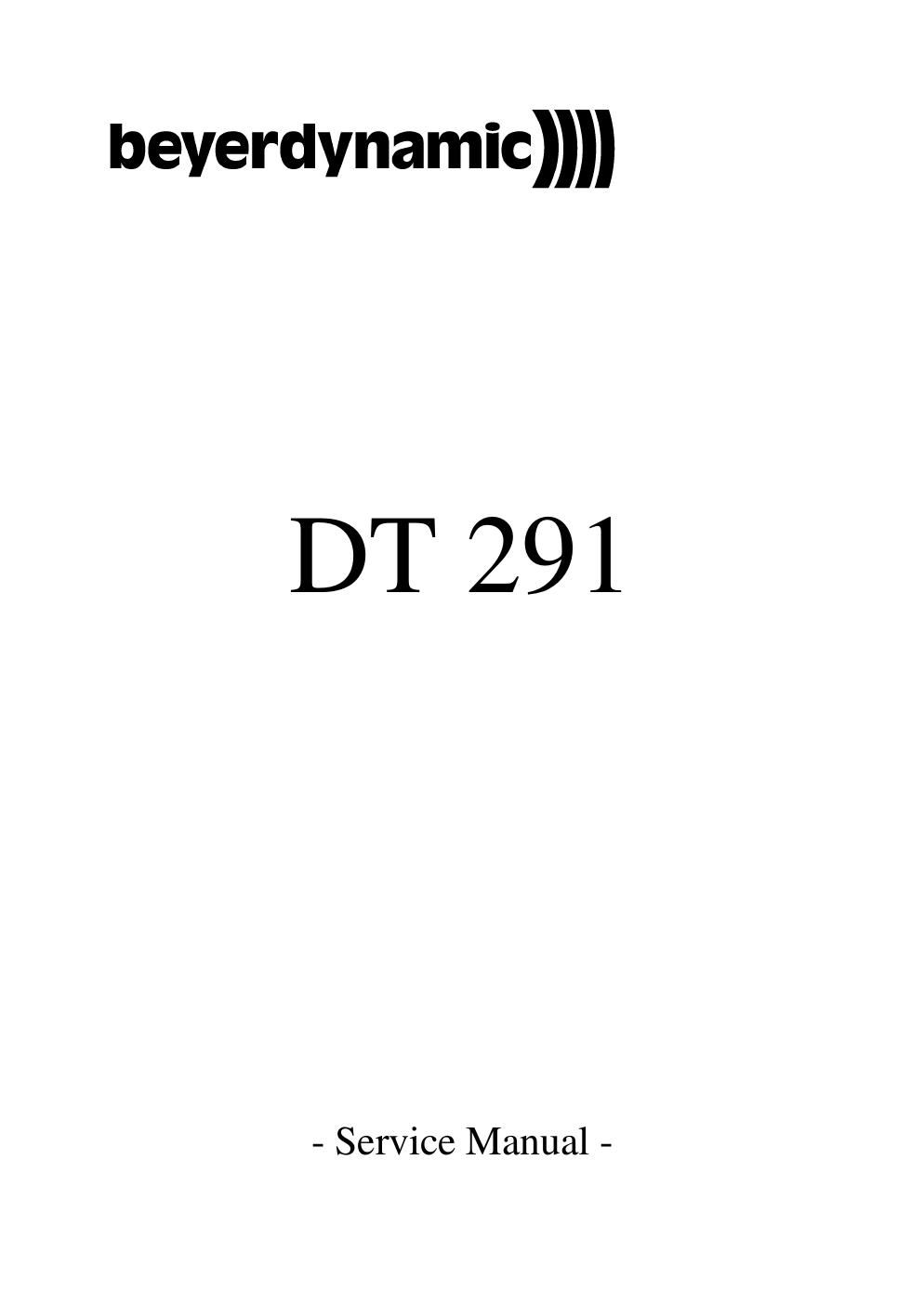 beyerdynamic dt 291 service manual