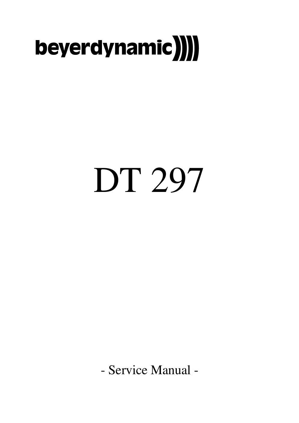 beyerdynamic dt 297 service manual