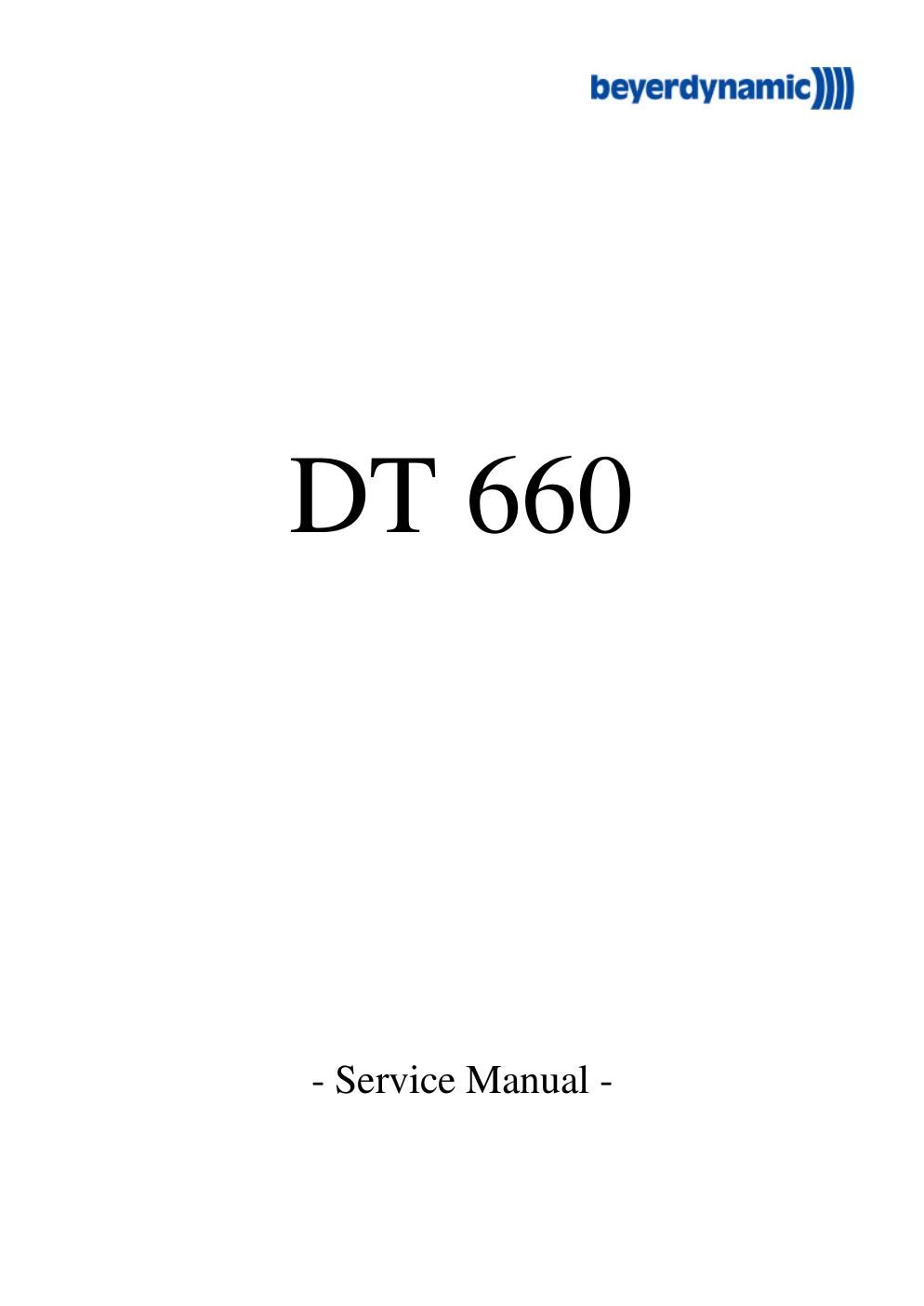 beyerdynamic dt 660 service manual