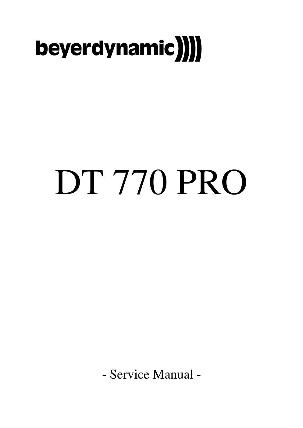 beyerdynamic dt 770 pro service manual