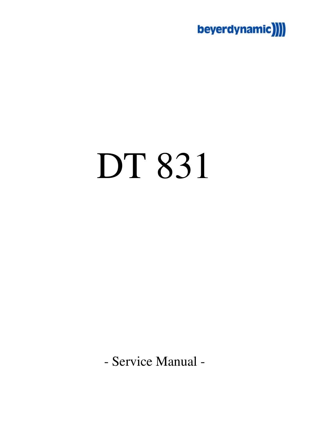 beyerdynamic dt 831 service manual