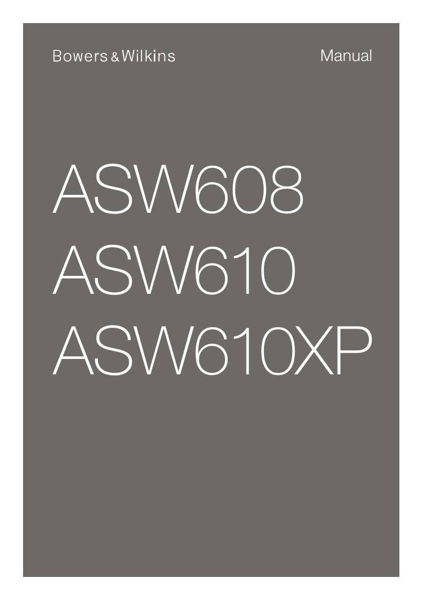 BowersWilkins ASW 610 XP Owners Manual