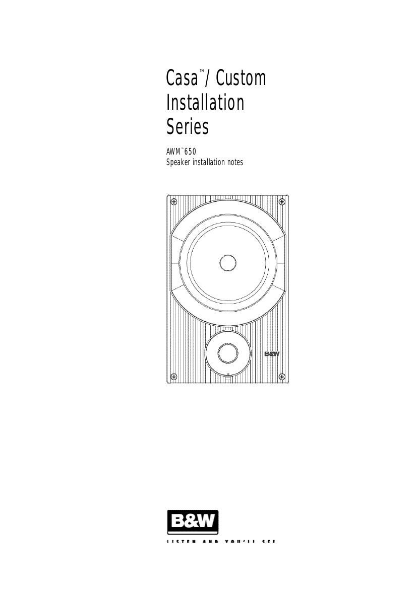 BowersWilkins AWM 650 Owners Manual