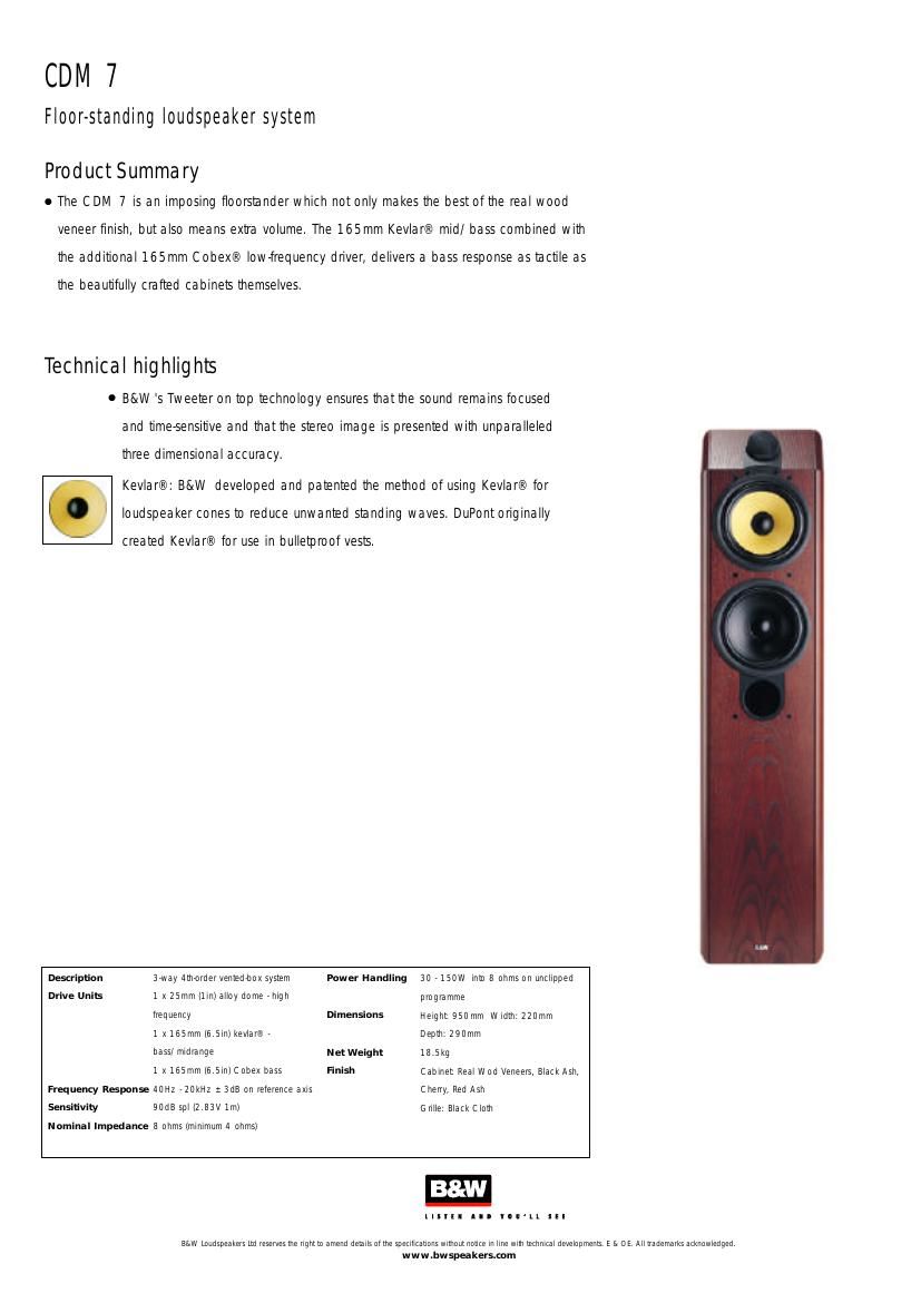 BowersWilkins CDM 7 Brochure