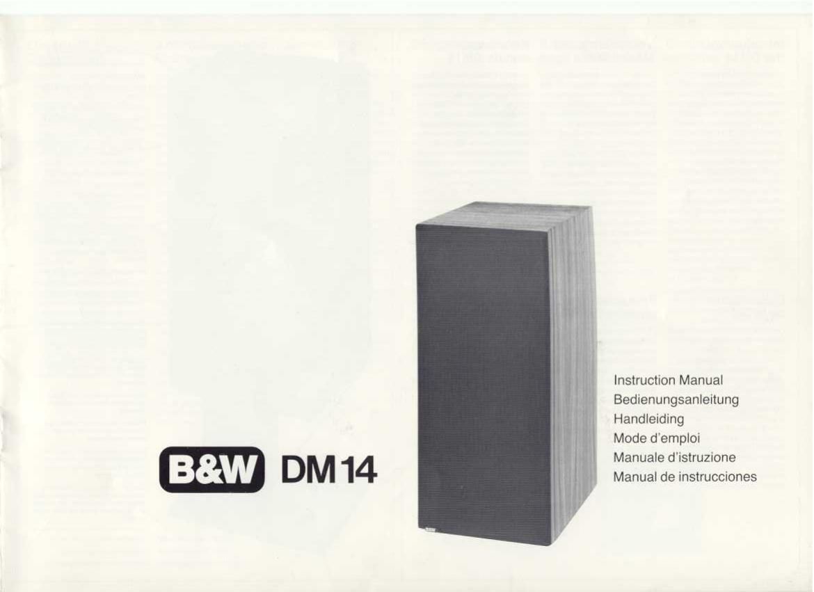 BowersWilkins DM 14 Owners Manual