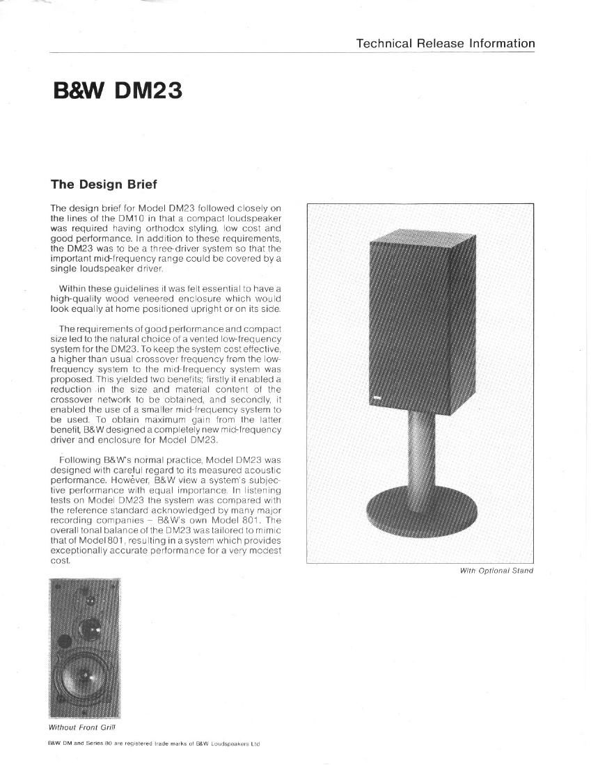 BowersWilkins DM 23 Brochure