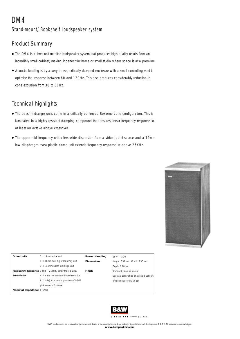 BowersWilkins DM 4 Brochure