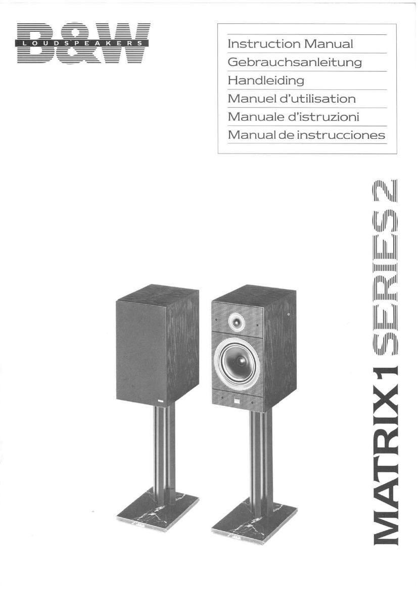 BowersWilkins Matrix 1 Series 2 Owners Manual