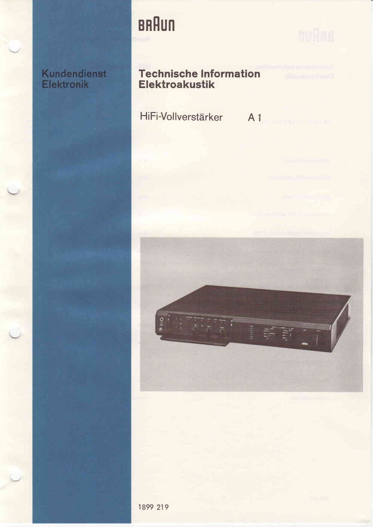 Braun A 1 Service Manual