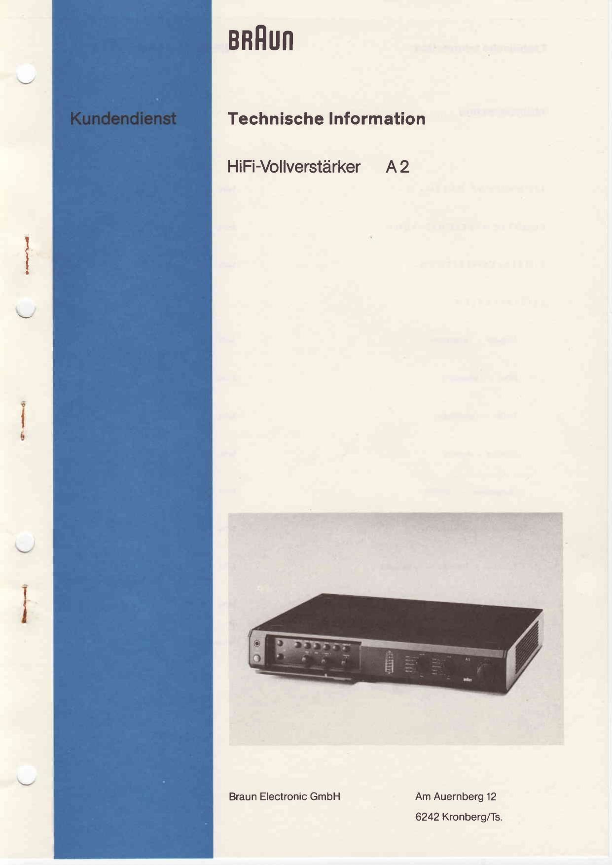 Braun A 2 Service Manual