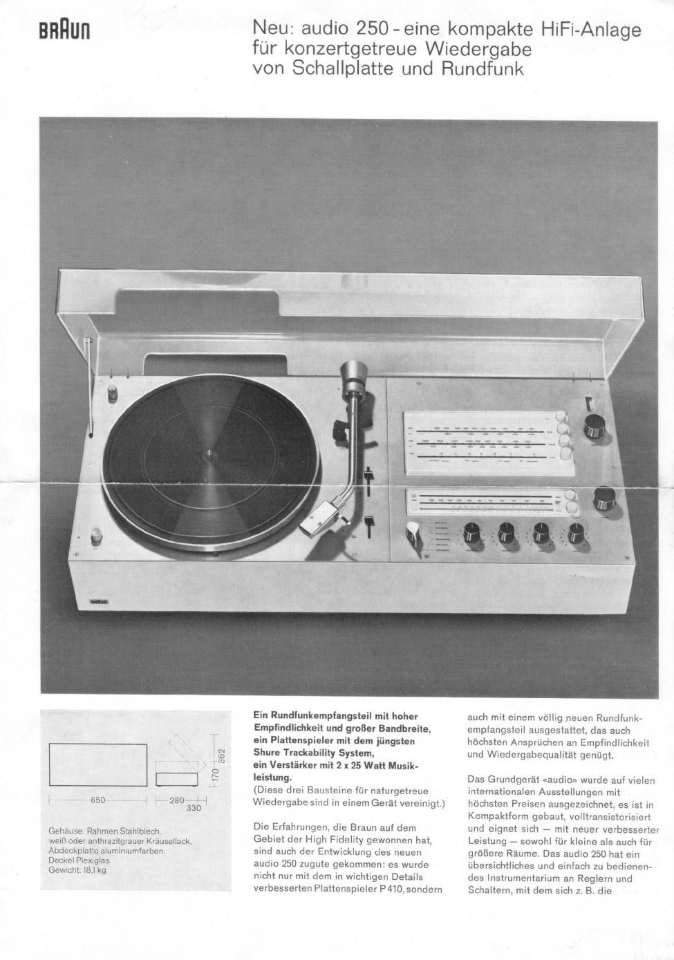 Braun Audio 250 brochure