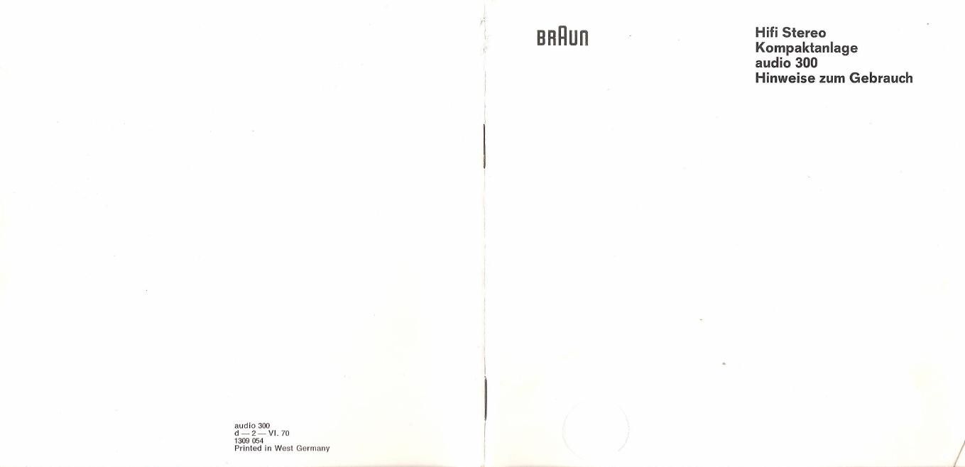 Braun Audio 300 owners Manual