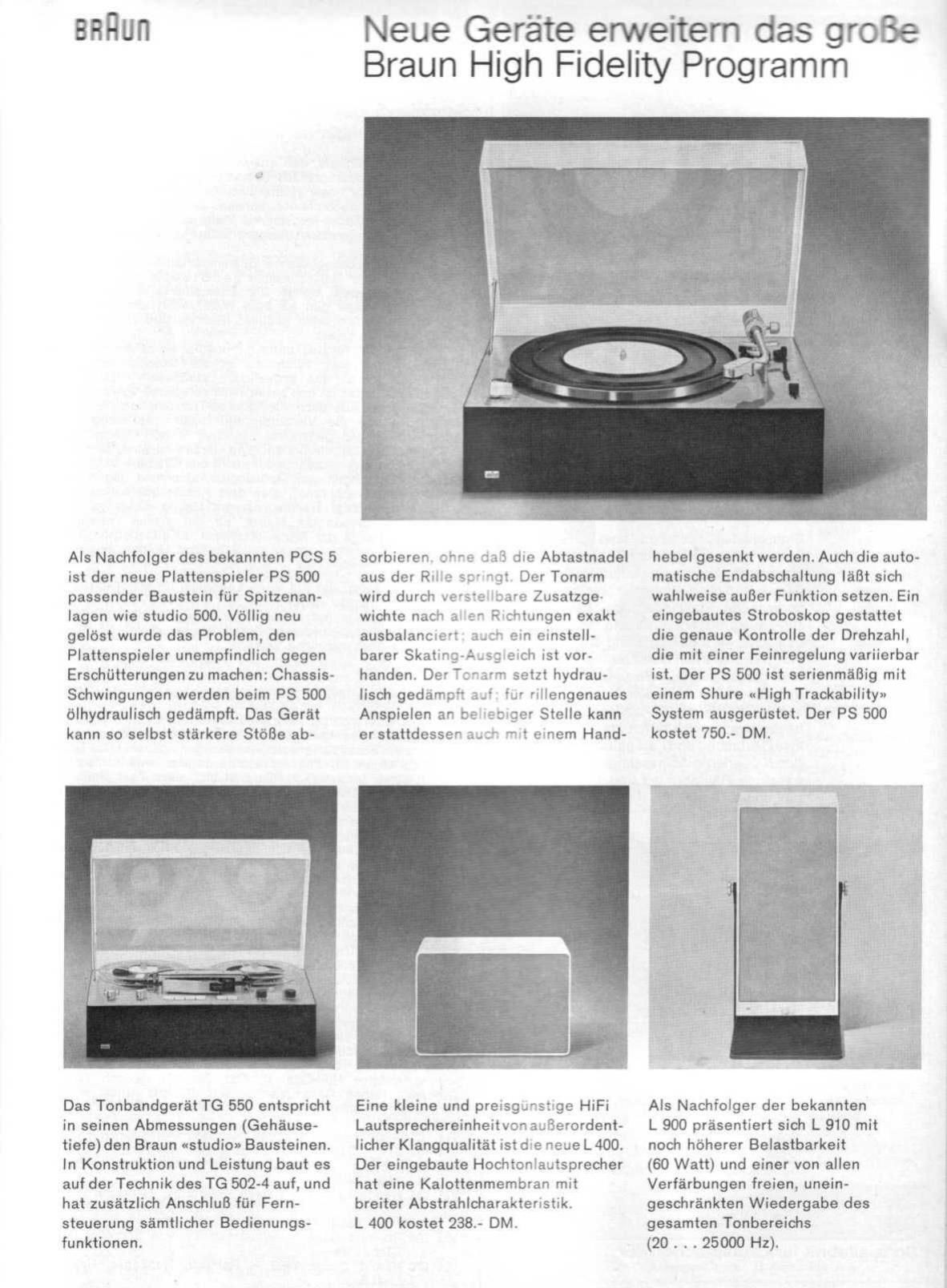 Braun Turntables Brochure