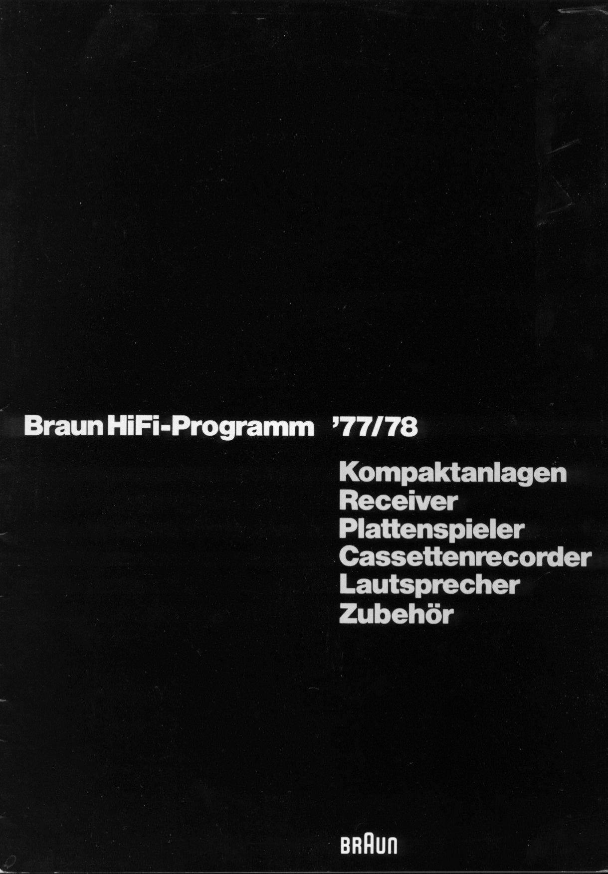 Braun hifi programm 1977 78 Catalog