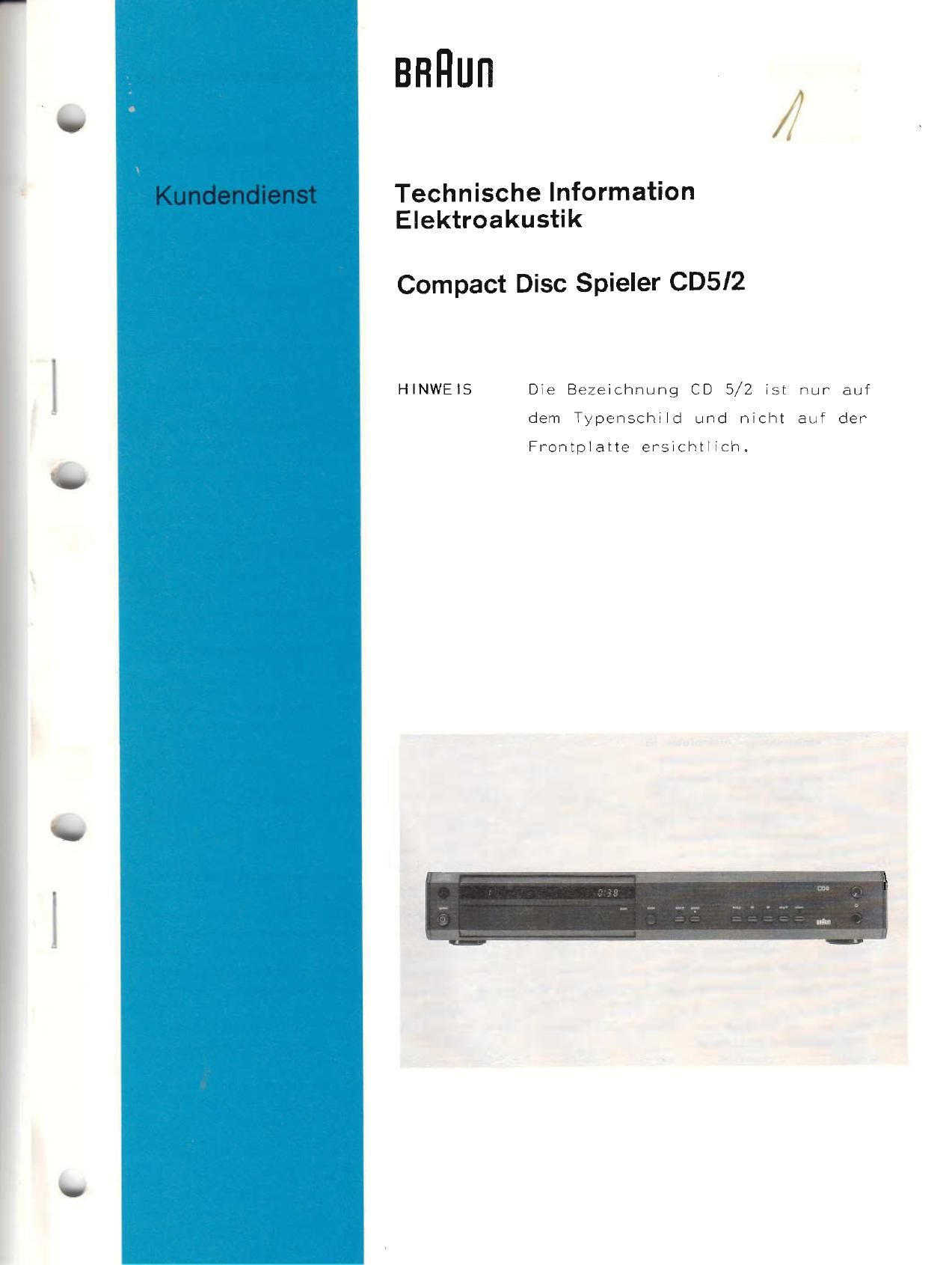 Braun CD 5 2 Service Manual