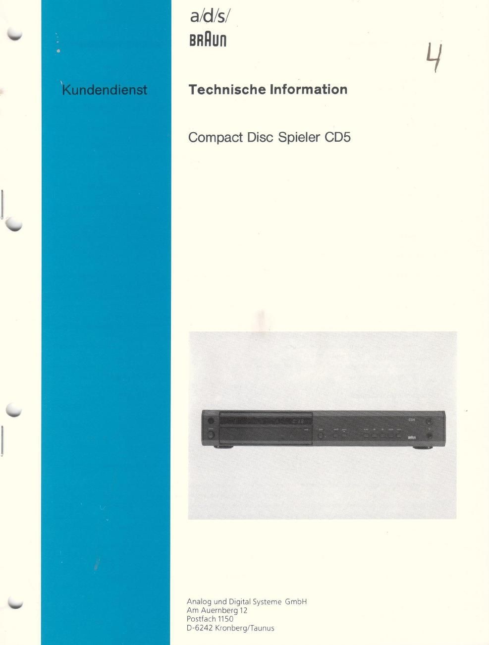 Braun CD 5 Service manual