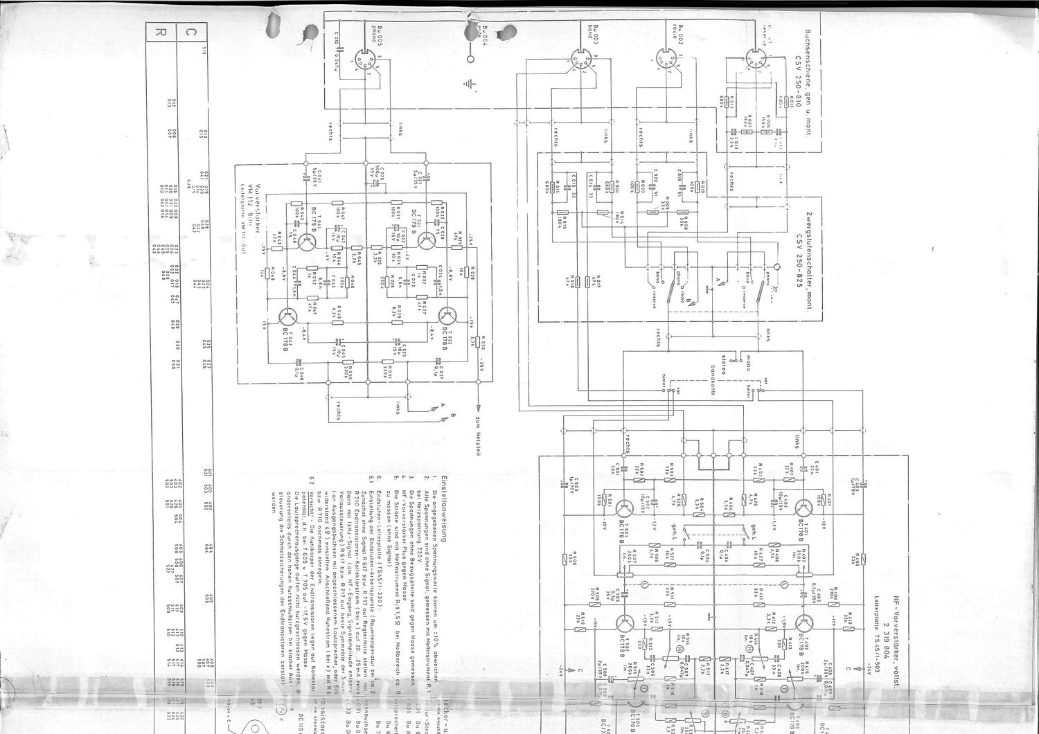 Braun CSV 250 Schematic