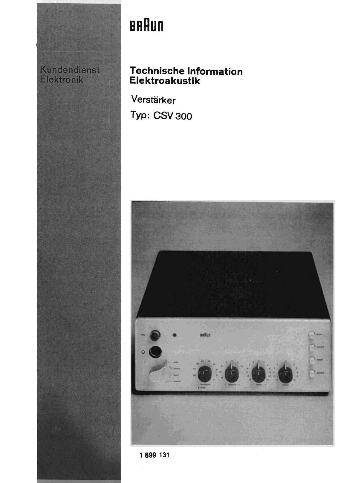 Braun CSV 300 Schematic