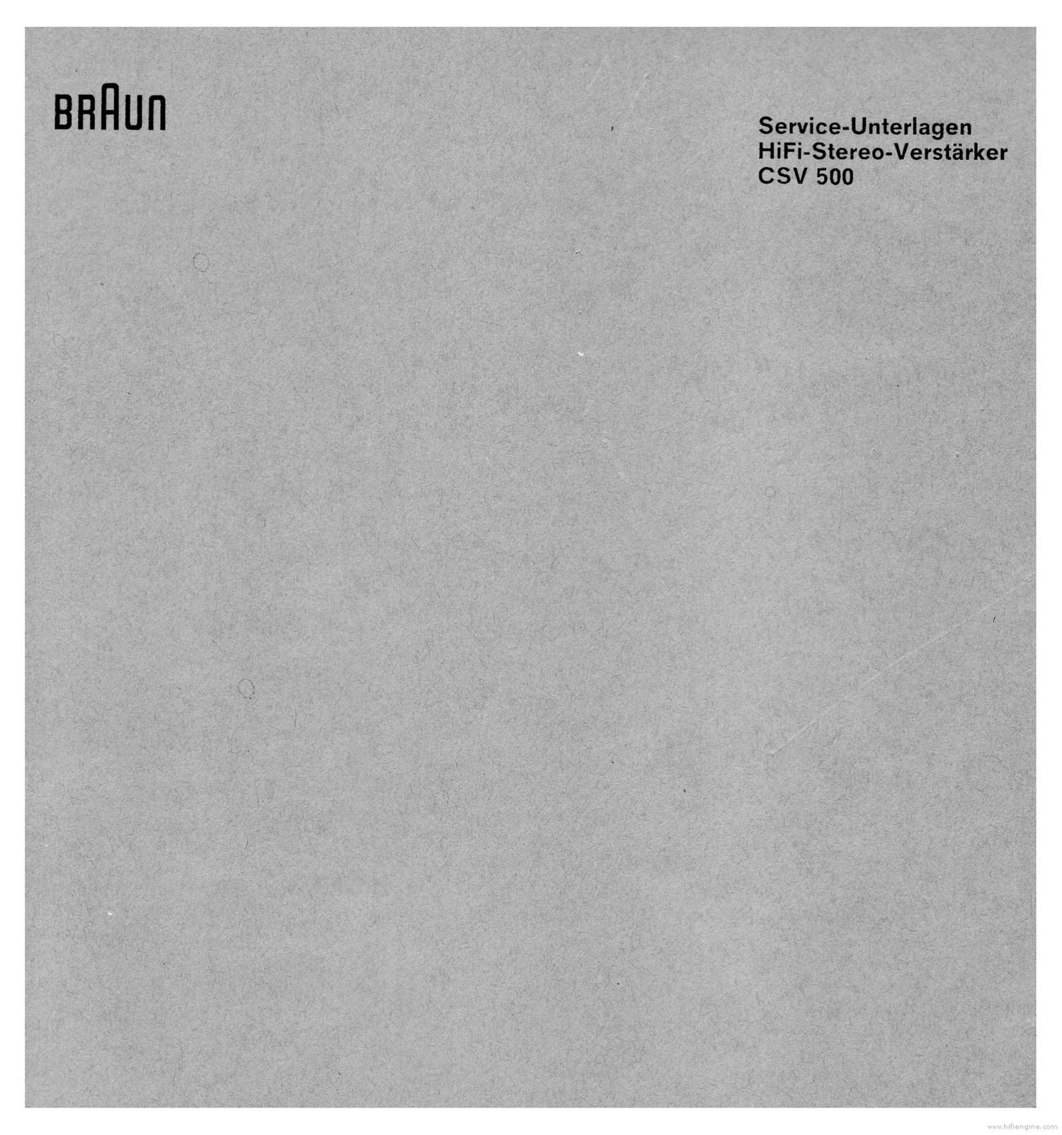 Braun CSV 500 Service Manual