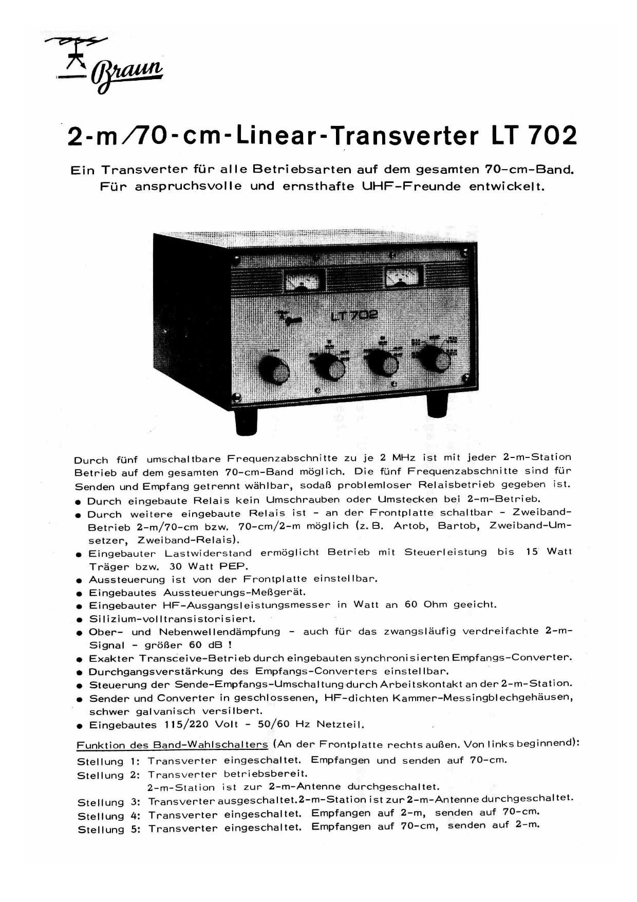 Braun LT 702 Schematic