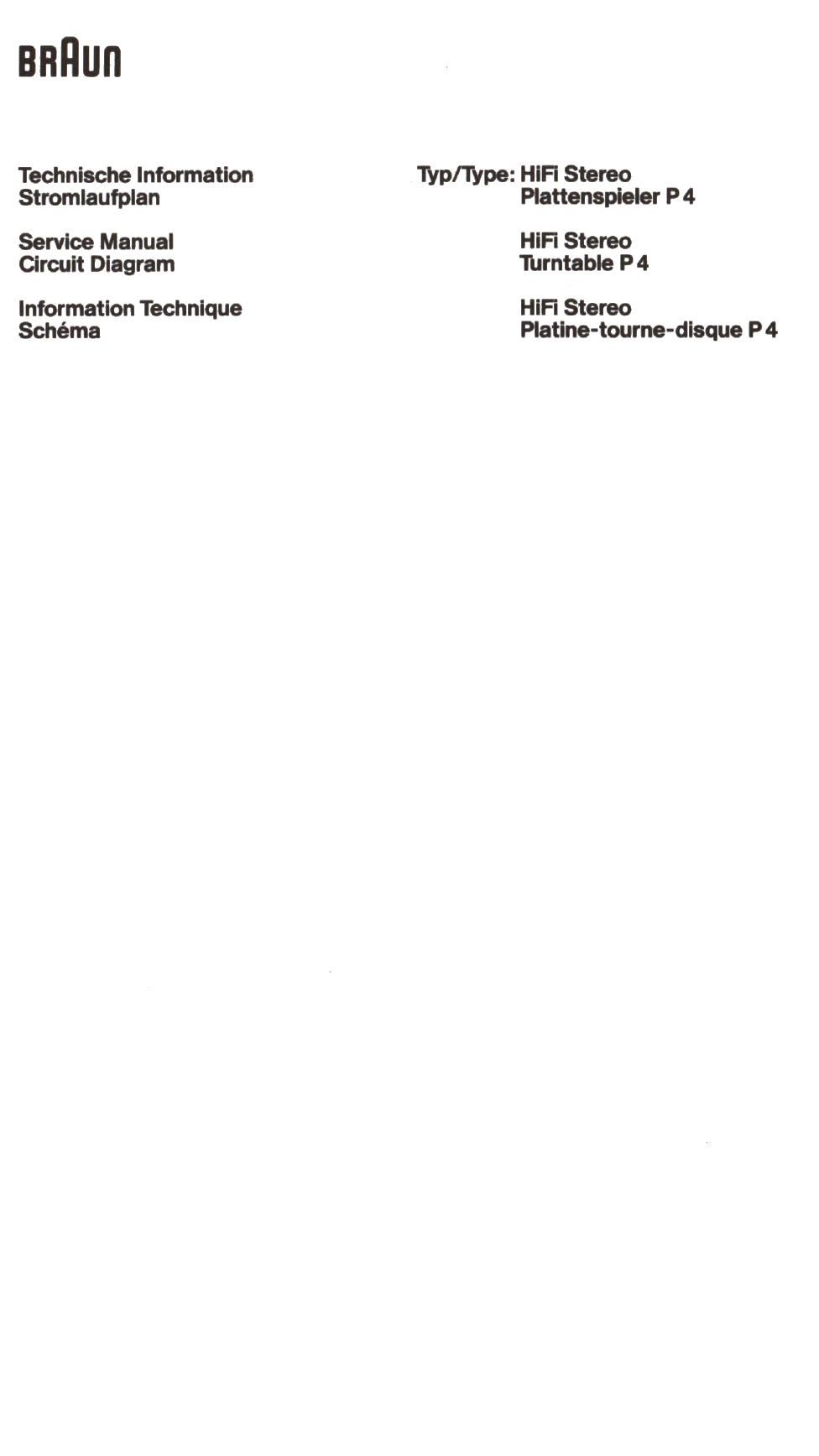 Braun P 4 Service Manual