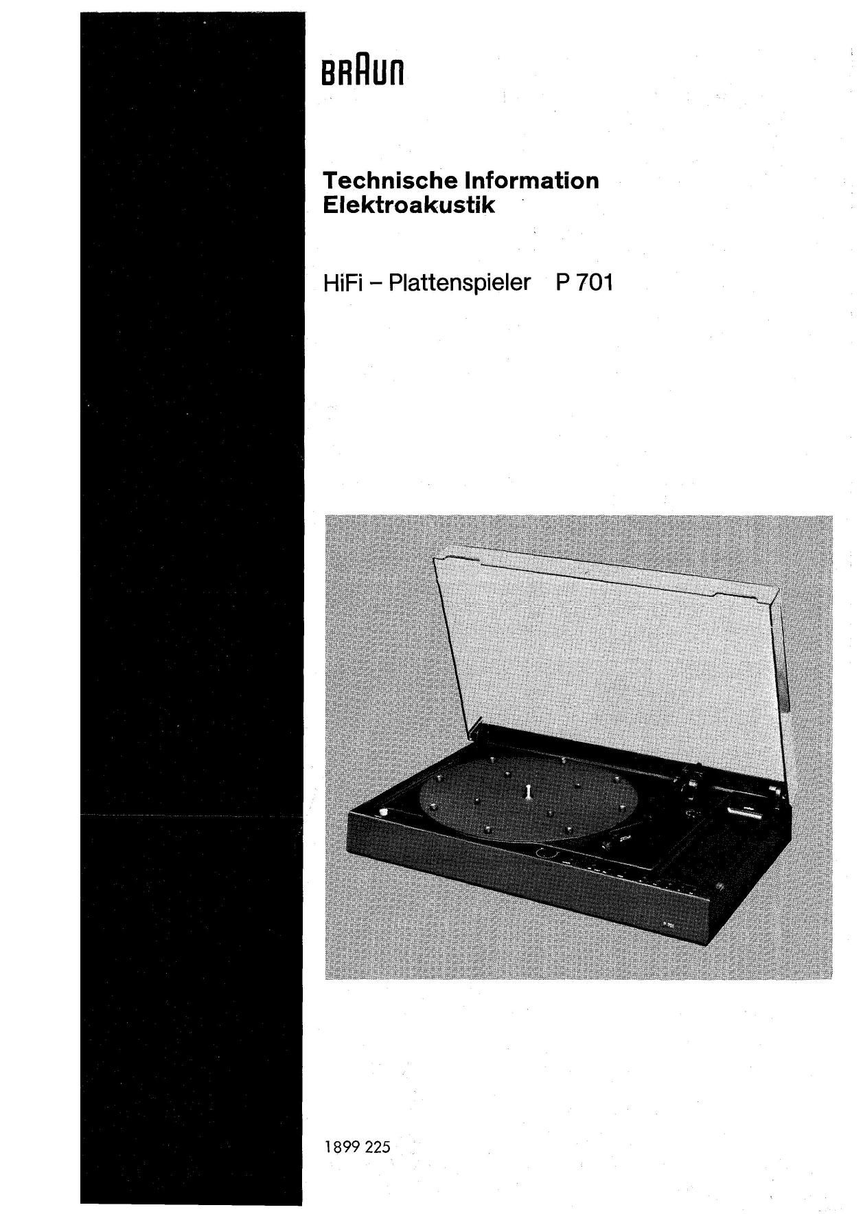 Service Manual-Anleitung für Braun AP 701 