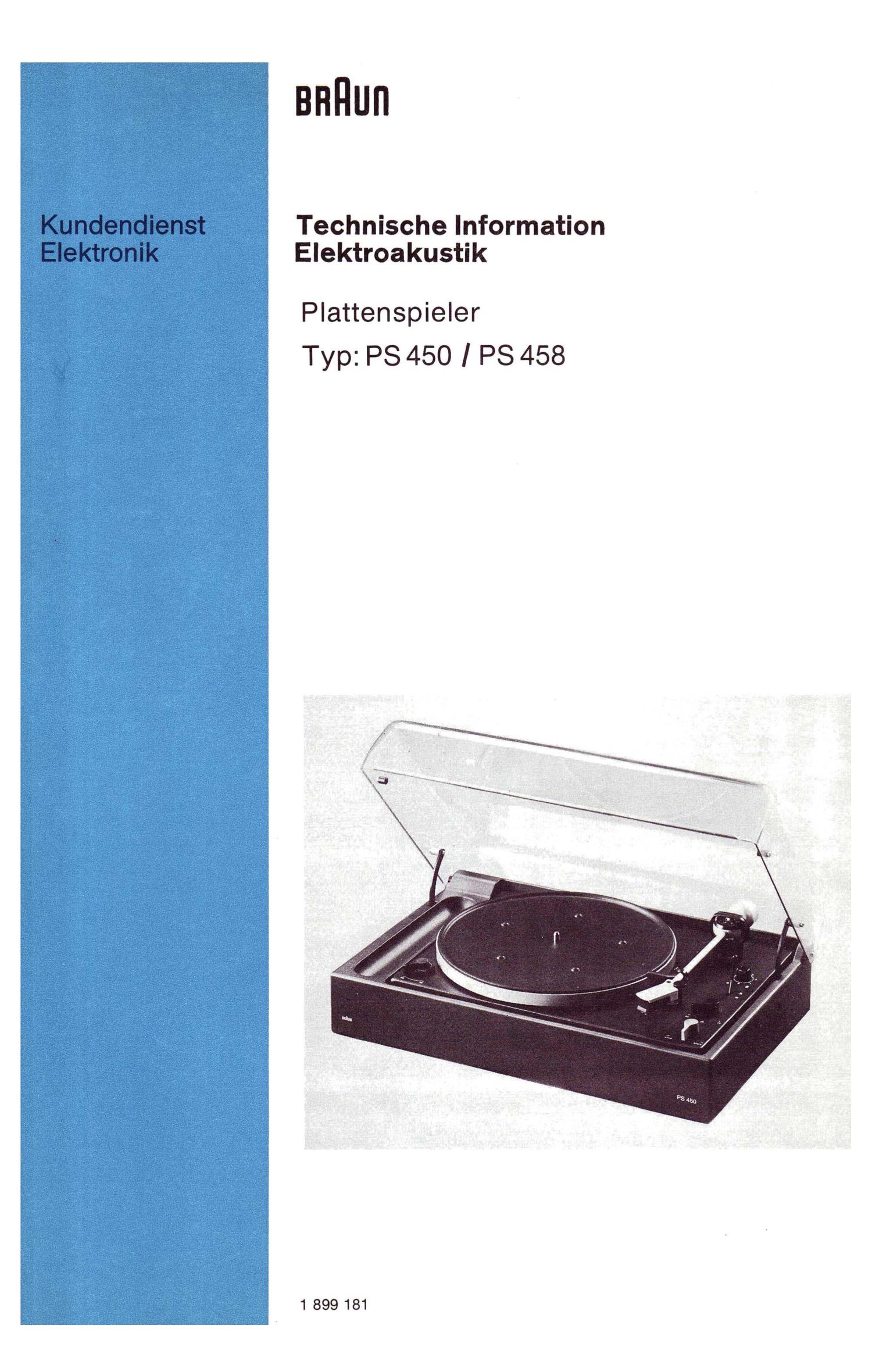 Braun PS 450 PS 458 Service Manual