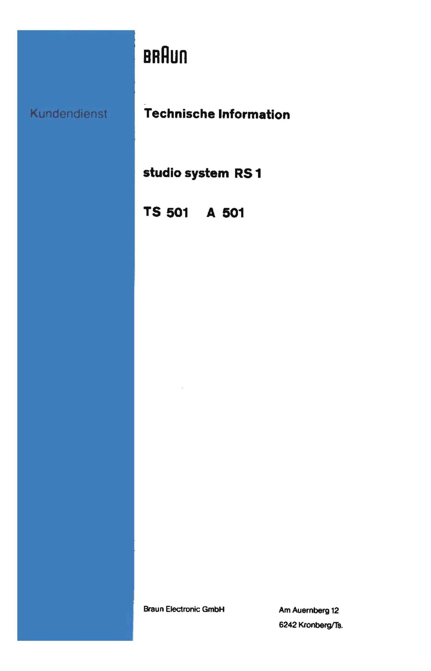 Braun RS 1 Service Manual