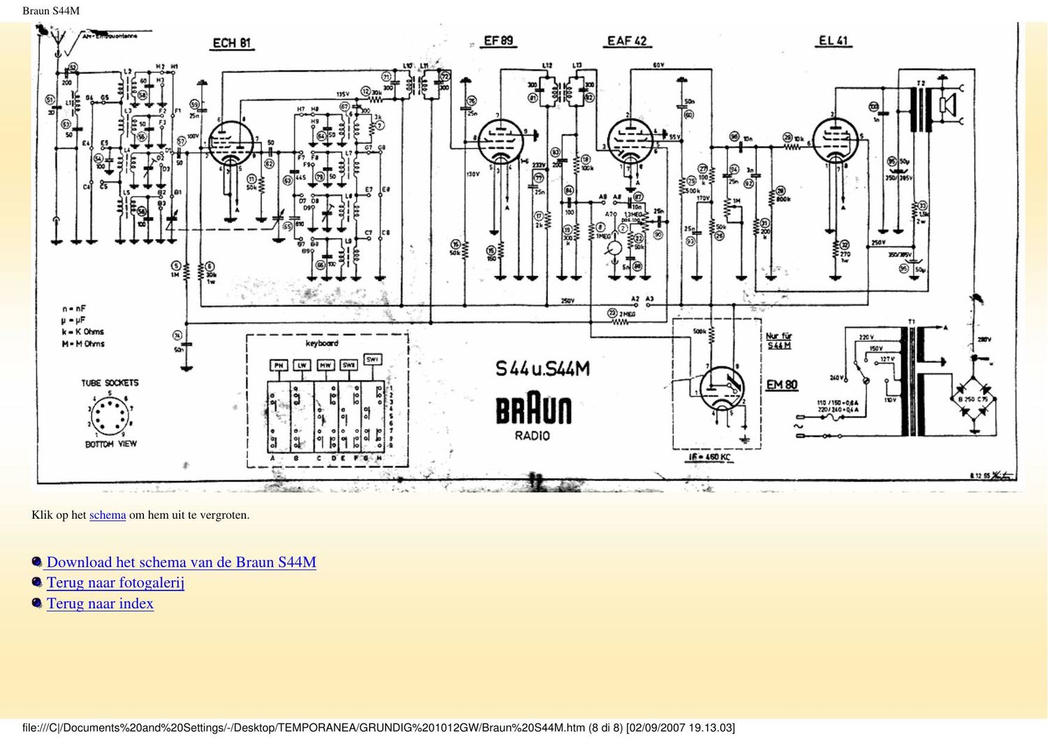 Braun S 44 M Schematic