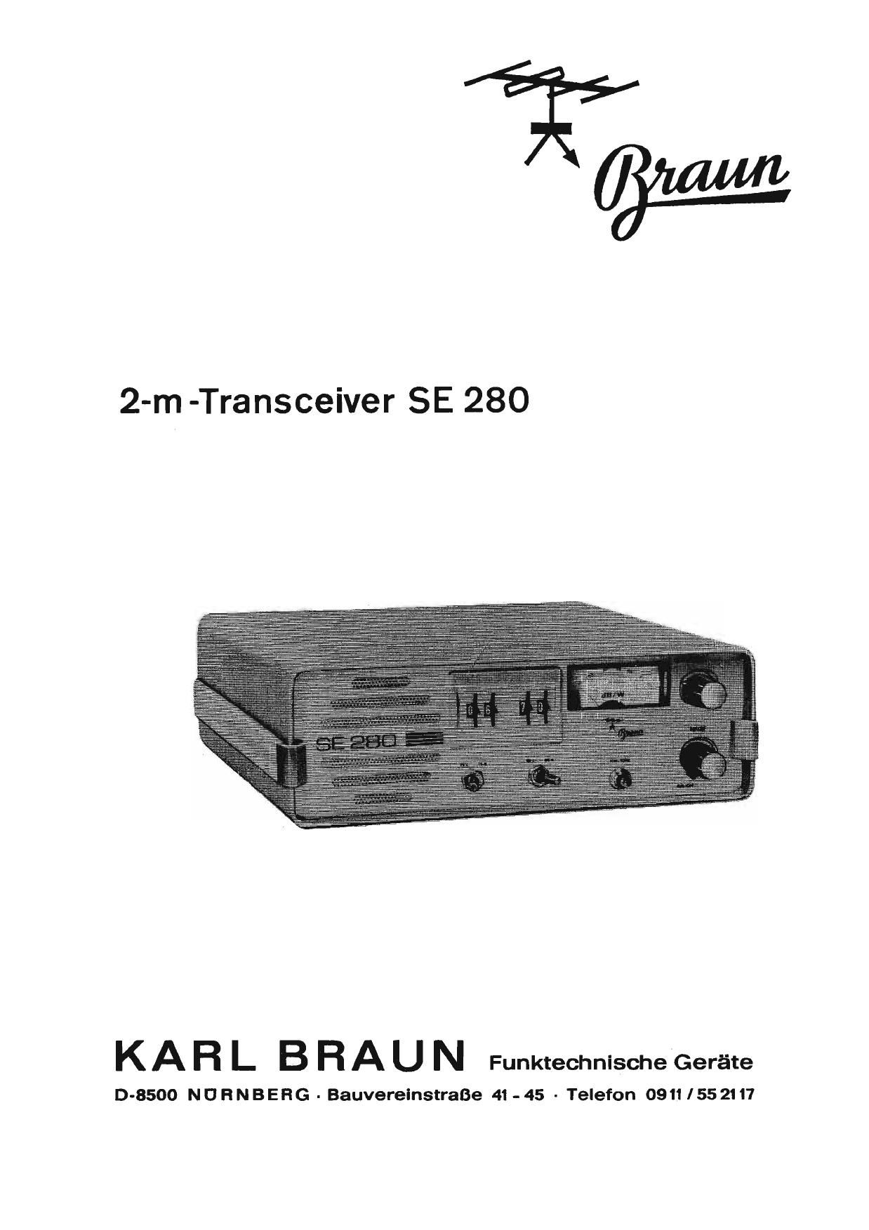 Braun SE 280 Service Manual