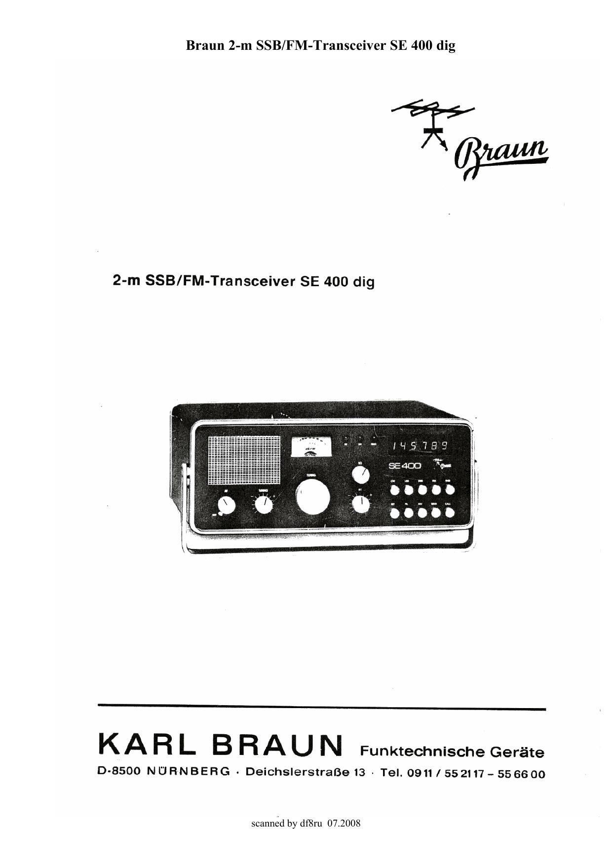 Braun SE 400 Service Manual