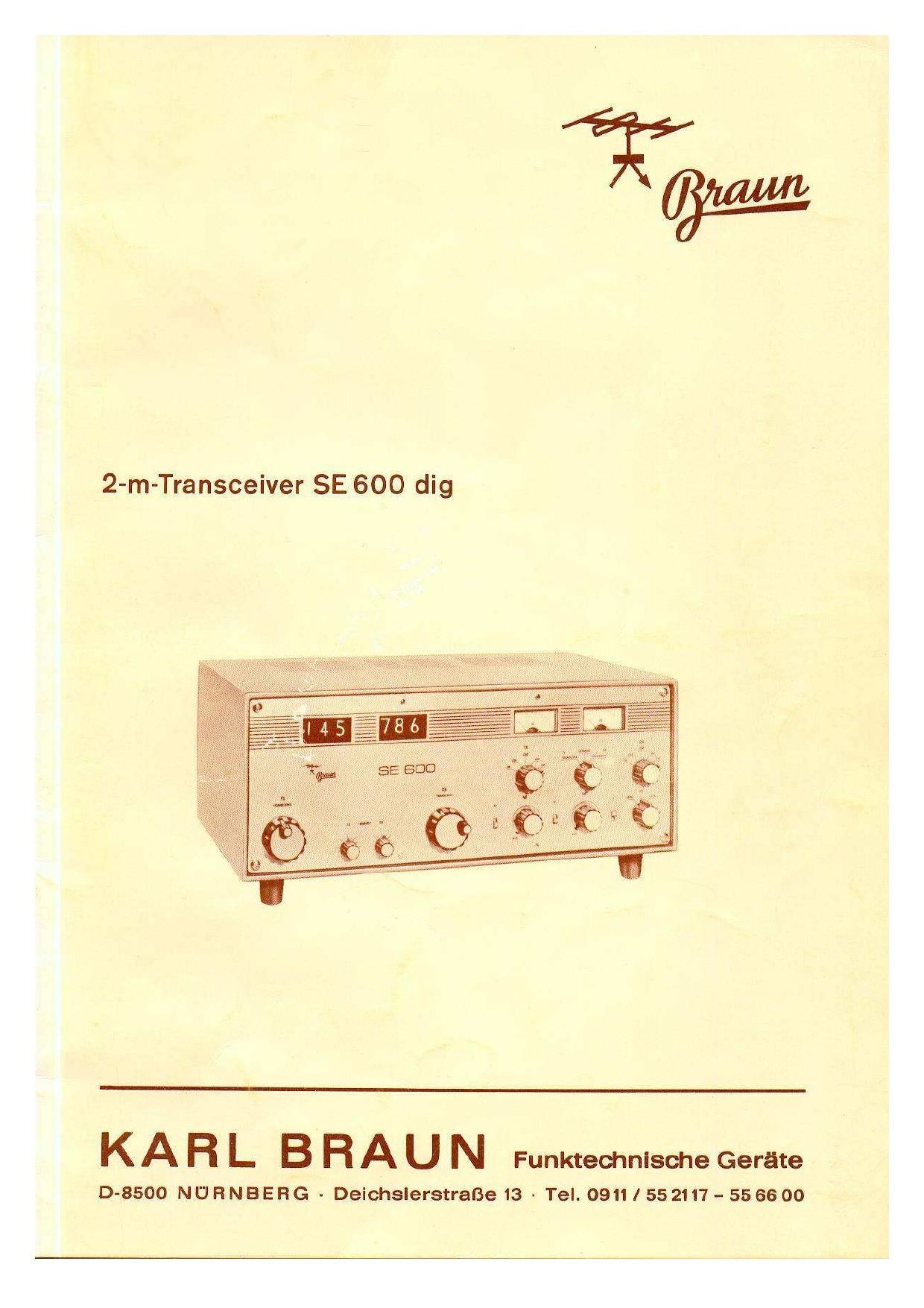 Braun SE 600 Service Manual