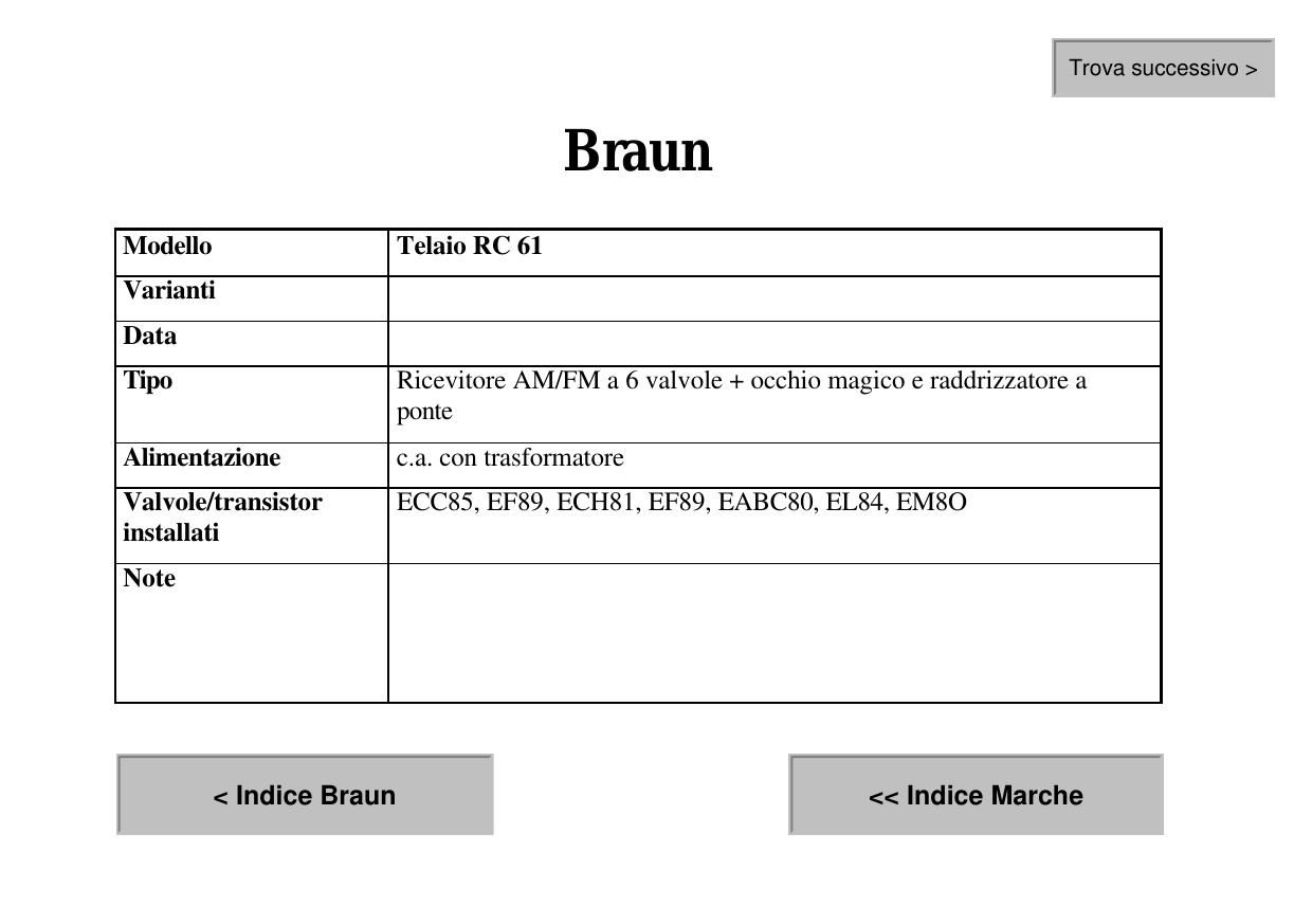 Braun Super RC 61 Schematic